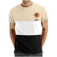 thumbnail image 1 of Mens Casual Pantalones Cortos Cuello Redondo Patchwork Impresión Suéter Blusa de Fitness, Camisetas para Hombre, 1 of 4