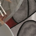 thumbnail image 4 of Masada Rugs Masada Rugs 7'x7' Round Modern Contemporary Round Area Rug in Red, Gray and Black, 4 of 10