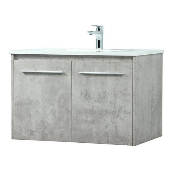 30 inch single bathroom vanity in concrete grey