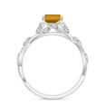 thumbnail image 3 of Vine Art Leaf Style Moissanite Ring Princess Cut Citrine Engagement Ring in Sterling Silver/ White Gold Plated Engraved Promise Wedding Band Ring November Birthstone Jewelry, Ring Size 8, 3 of 8