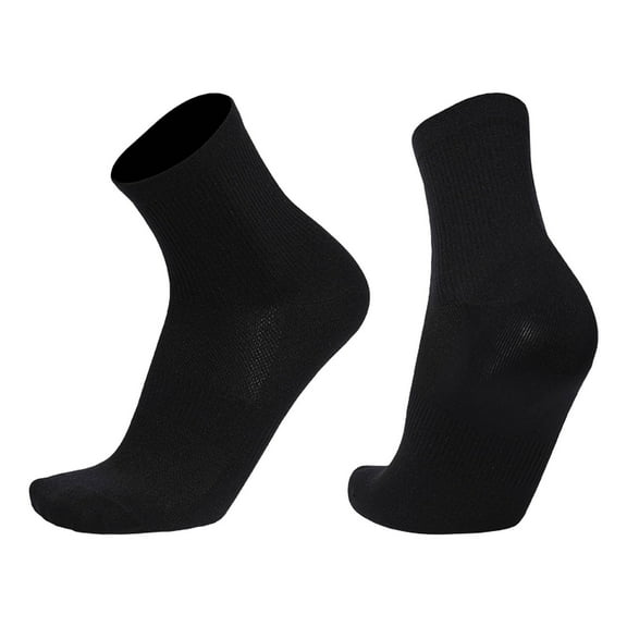 Gapacks Men's Everyday Crew Socks - Black, One Size Fits All, Nylon Spandex Blend, Mesh Breathable, Durable, Ribbed Cuff, Comfortable for Casual & Light Sports