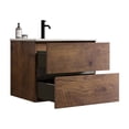 thumbnail image 4 of 24" Wall Mount Bathroom Vanity in Walnut Style / Handle-Free Design, Noise-Free Use, 4 of 5