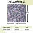 thumbnail image 2 of Square Tablecloth with Elastic Edges 34 * 34 Inch Pioneer Waterproof Purple Rose Gray Image Table Cover Washable Indoor and Outdoor for Party Kitchen Dinner Banquet Patio Picnic, 2 of 6