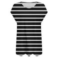 thumbnail image 6 of Tops for Women Fashion Short Sleeve Round Neck Stripe Printed T Shirt Blouse Loose, 6 of 6
