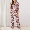 thumbnail image 6 of Salouo Rocket Pattern Pattern Women's Pajamas Set Long Sleeve Button Down Sleepwear Soft Pj Lounge Sets for women 2 Piece Pjs Set with Long Pants -, 6 of 8