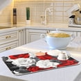thumbnail image 6 of Red Grey Roses Flowers Dish Drying Mat Dish Drainer Rack Mats Water Absorbent Non-Slip Easy Clean Heat Resistant for Kitchen Counter, 6 of 8