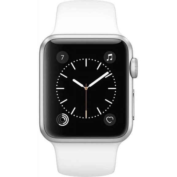 Pre-Owned Restored Apple Watch Series 3 - 38mm Smartwatch Silver Aluminum Case - White Sport Band