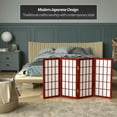 thumbnail image 3 of Red Lantern 2 ft. Short Desktop Window Pane Shoji Screen - Rosewood - 4 Panels, 3 of 7