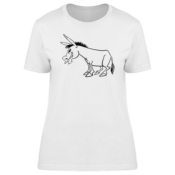 Funny Donkey Cartoon T-Shirt Women -Image by Shutterstock, Female Small