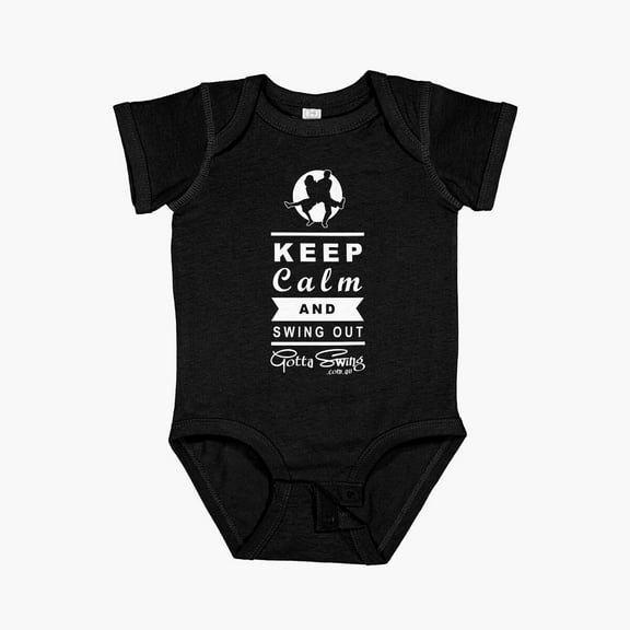Luvly Keep Calm - Gotta Swing Short Sleeve Baby One-Piece, New Born, Baby Shower Gift, New Parents Gift