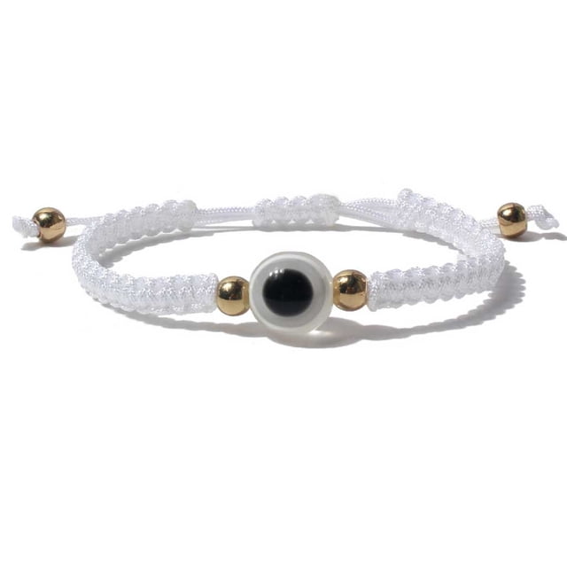 Brazalete Minnieouse de mujer Bohemia trenzada DIY joyería de mano hecha a mano, color blanco, AP014602-01