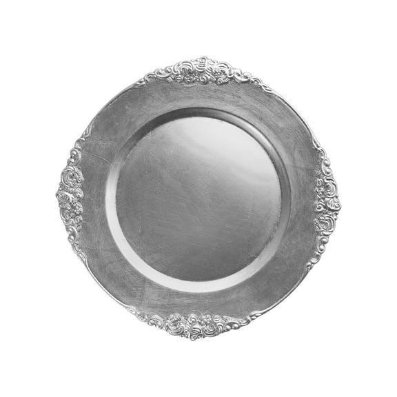 American Atelier Silver Leaf 13-Inch Round Chargers Set of 4