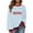 Sky Blue, variant on Cavosen Christmas Womens Pullover Sweaters Crew Neck Long Sleeve Fleece Cute Pullover Stripe Solid Loose Blouses Party Shirt Tops