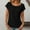 Black, variant on Fnooota T Shirts for Women, Solid Color Casual Crew Neck Short Sleeve Blouses Tops Dark Blue Size 2XL