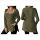 thumbnail image 3 of Camisas de Larga para Mujer, Blusas Casuales Modernas con Cuello Cuadrado, Suéteres Ligeros. Verde 4XL, 3 of 7