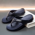 thumbnail image 3 of Men's Flip Flops with Arch Support Comfortable Non Slip Beach Sandals Water-proof Walking Slides for Pool Blue Size 9, 3 of 4