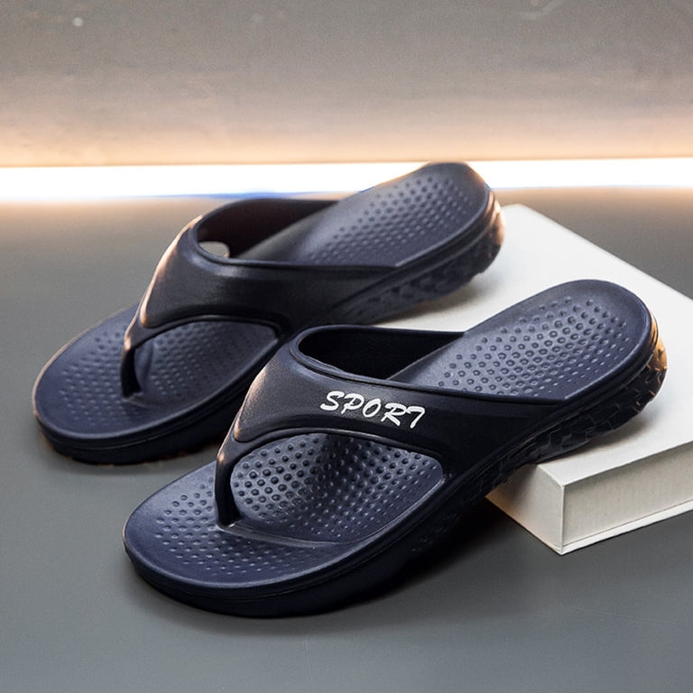 Men\'s Blue Grey Beach Sandals Water Resistant Flip Flops Arch Support Comfort Men main image 4