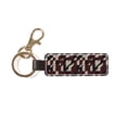 thumbnail image 3 of Keychain 6×3.1×1inpu Leather With Delicate Touch And Strong Recognition Is Used For Daily Travel, Work And Picnic Crimson Modern Houndstooth Texture_2, 3 of 8