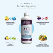 Buried Treasure ACF 14 in 1: Liquid Immune Support with Vitamin C, Zinc, Elderberry & Echinacea - PillFree Short Term Wellness Formula Vegan, Non-GMO, 16 fl oz