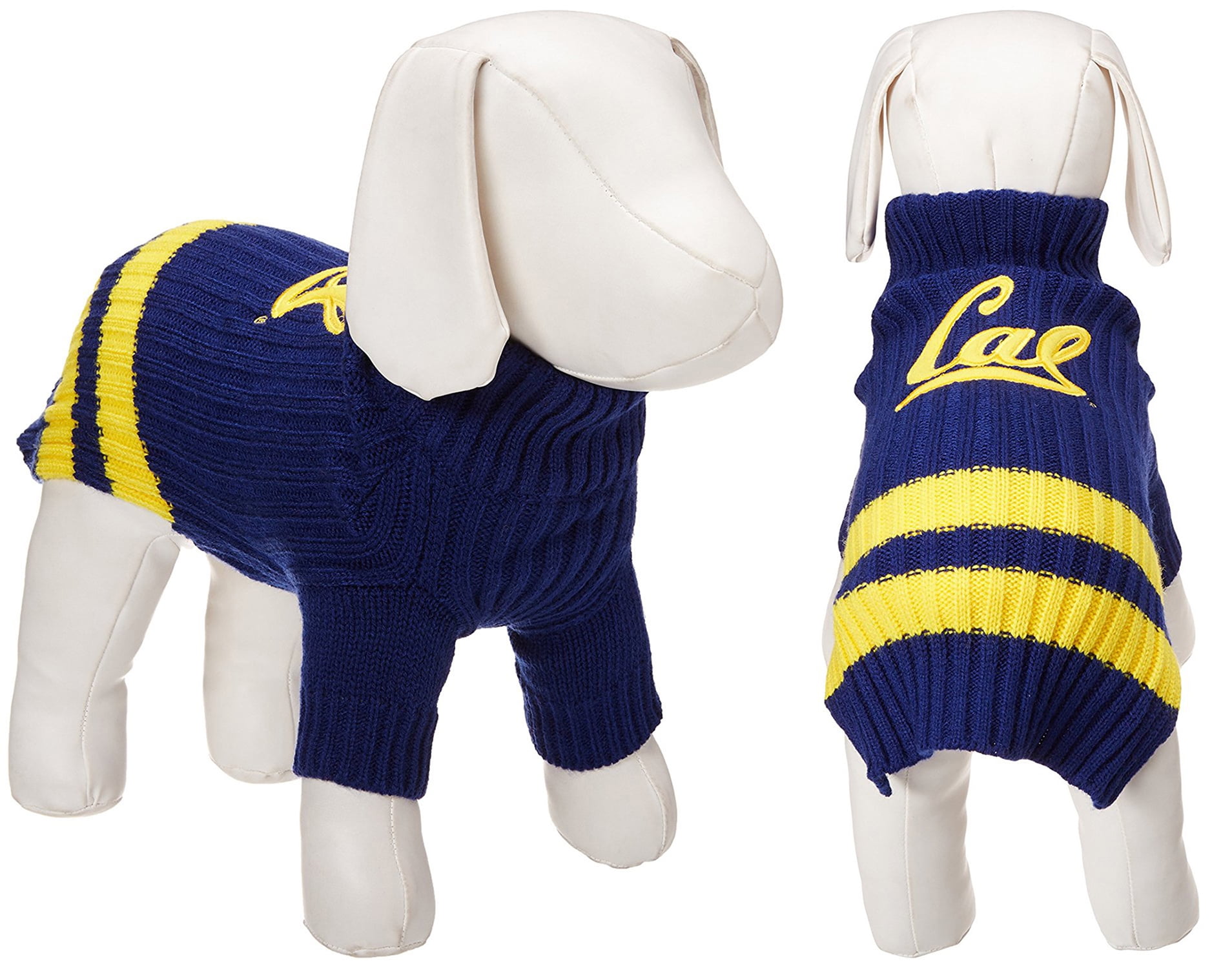 Pets First Collegiate California Golden Bears Pet Dog Sweater - Licensed  100% Warm Acrylic knitted. 44 College Teams, 4 sizes 