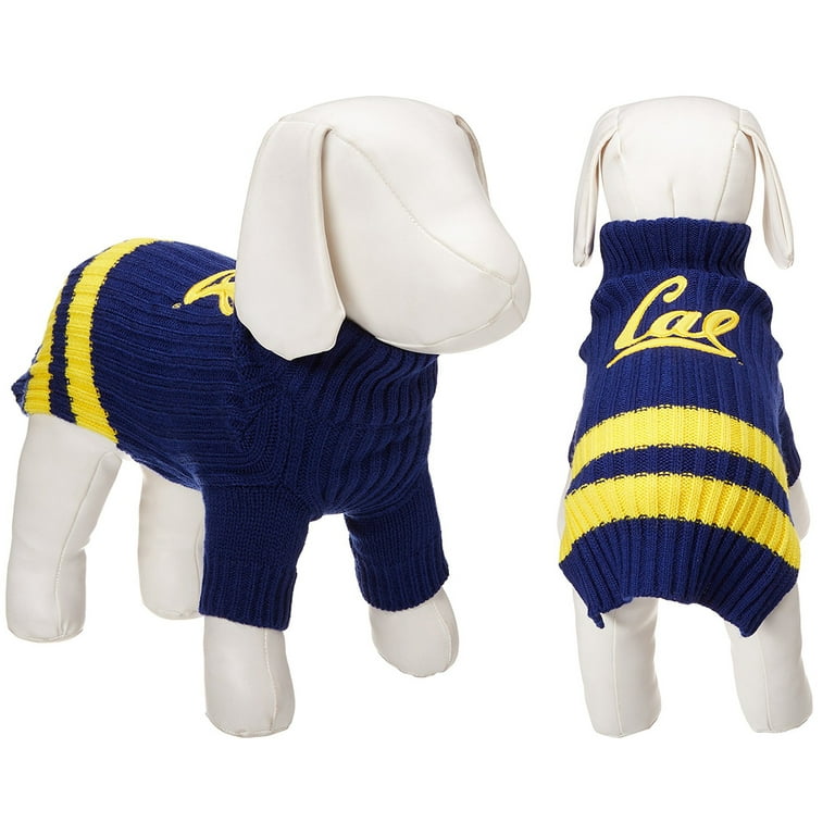 Pets First Collegiate California Golden Bears Pet Dog Sweater - Licensed  100% Warm Acrylic knitted. 44 College Teams, 4 sizes 
