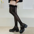 thumbnail image 2 of 2Pairs Thigh High Socks Japanese Long Socks Cute Lace Socks Lolita Style for Dance Parties, 2 of 7