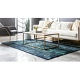 thumbnail image 3 of Rugs.com Fleur Collection Rug – 8' x 11' Blue Medium-Pile Rug Perfect For Living Rooms, Large Dining Rooms, Open Floorplans, 3 of 9