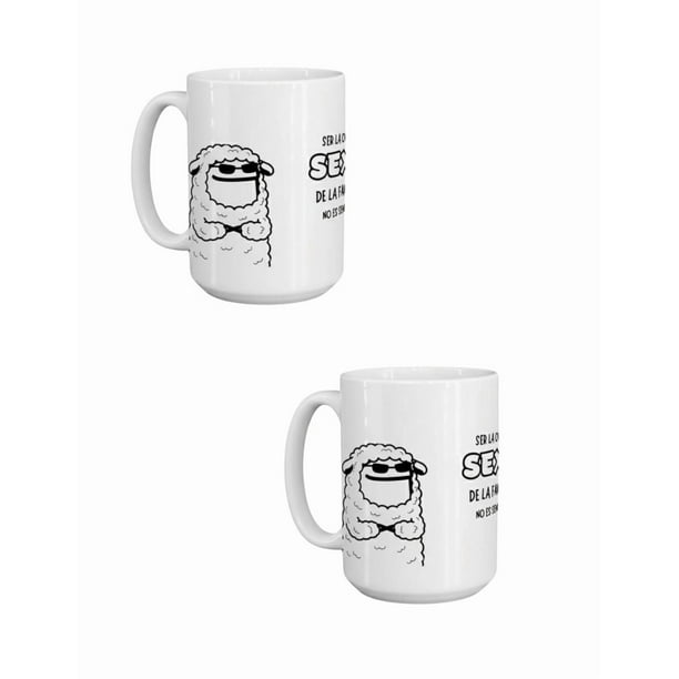 Duo de Taza de cerámica 445 ml diseño divertido Ser la oveja sexy de la familia no es sencillo regalo original