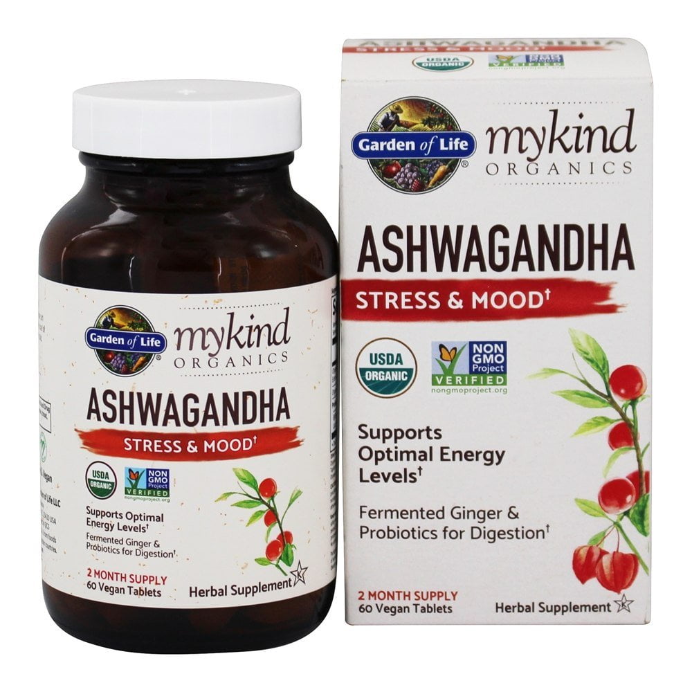 Garden of Life MyKind Organics, Ashwagandha, Stress & Mood, 60 Vegan