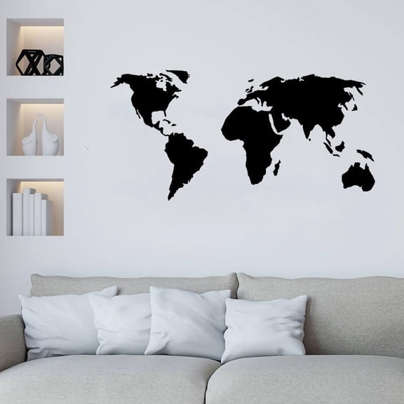 World Map Wall Decal Classroom Decorations Vinyl Sticker Wall Stickers for Bedroom Living Room Schools Decals Big Sizes 115x57cm