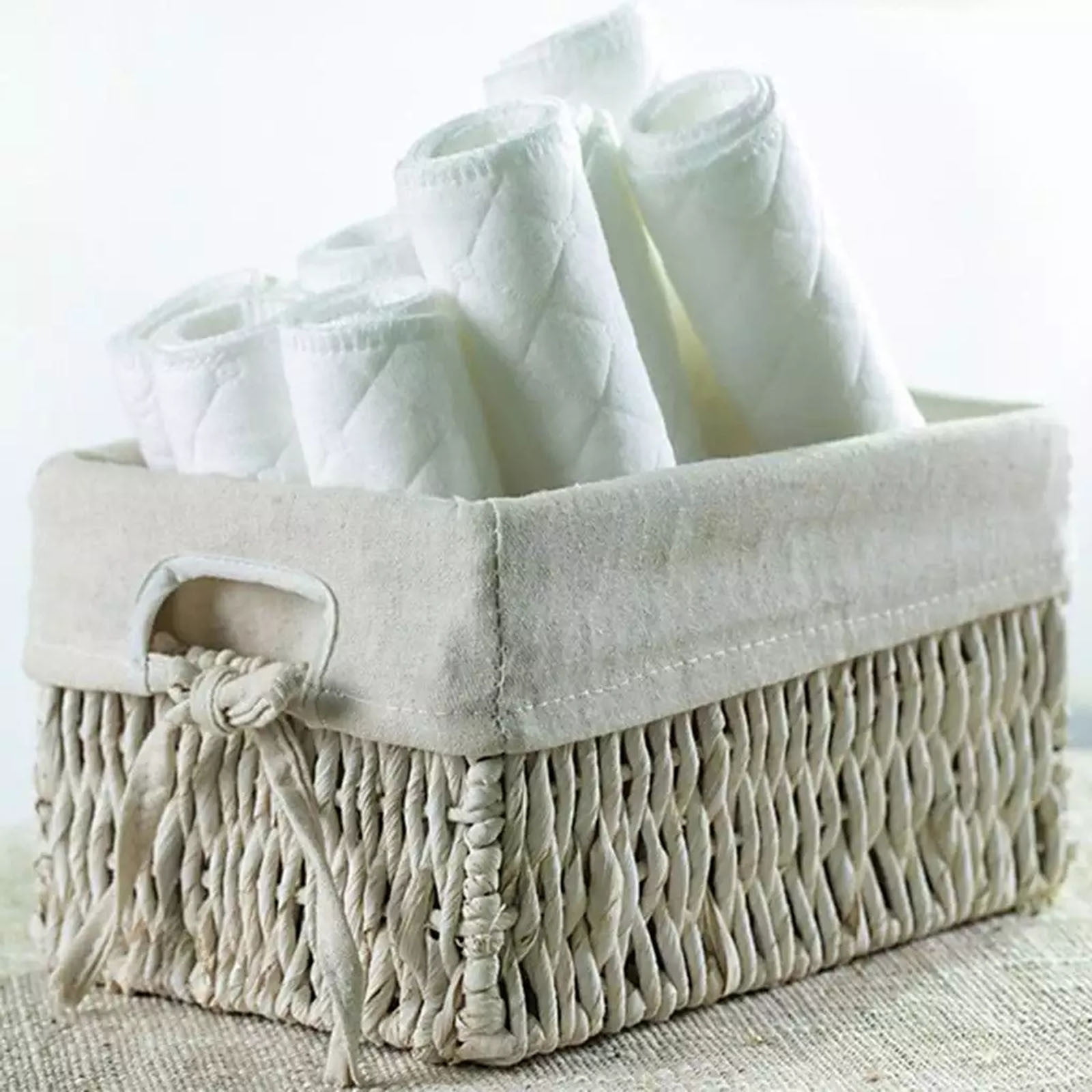 10 Inserts Lavables Pour Couches - Coton Bio - Taille 35x12cm - Pour Nouveau-nés 0-6 Mois
