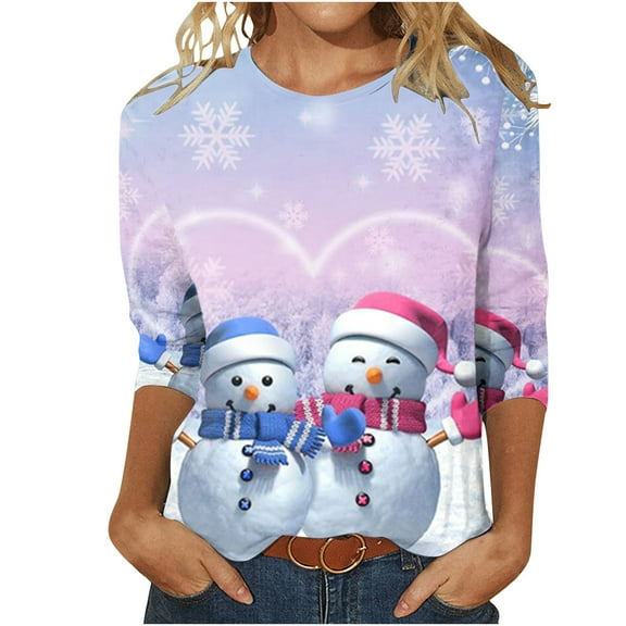 Dyegold Women Christmas Sweatshirts Deals Holiday Plus Size Xmas Shirts Graphic Ugly Fall Pullover Tops Casual Snowflake Cute Hoodies Funny Long Sleeve Clothes Ladies Teen Girls Sweatshirt