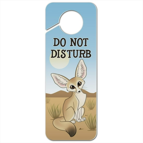 Fennec Fox Plastic Door Knob Hanger Sign
