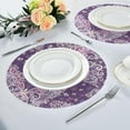 thumbnail image 6 of Butterflies and Flower Round Placemats Washable Placemats Non-Slip Heat-Resistant Table Place Mats for Dining Kitchen Holiday Party Table Decoration 15.4"-1PCS Table Mat, 6 of 7