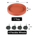 thumbnail image 2 of Gamexcel Plant Caddy Heavy Duty 13inch Plastic Round 2Pack Plant Dolly with Wheels Plant Stand Mover Indoor Outdoor for Planter Flower Potted (Red), 2 of 6