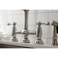 thumbnail image 4 of Kingston Brass KS3798BLBS Restoration Bridge Kitchen Faucet with Brass Side Sprayer, Brushed Nickel, 4 of 8