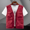 thumbnail image 2 of hopeusince Men's Winter Lightweight Multi-Pocket Quick Dry Vest Fishing Photography Hiking Travel Vest Gilet Red XXXXXXL, 2 of 5
