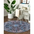 thumbnail image 4 of Unique Loom Mangata Collection Area Rug - Mahtaab (5' 3" Round Black/Blue), 4 of 10