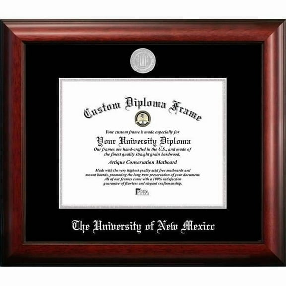 Campus Images NM999SED-1185 11 x 8.5 in. University of New Mexico Silver Embossed Diploma Frame