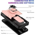 thumbnail image 3 of Phone Case for Samsung Galaxy S23 5G with Slide Camera Cover and Tempered Glass Screen Protector Card Holder Hard Ring Stand Cell Accessories S 23 23S GS23 G5 SM-S911U 6.1 inch Women Rose Gold, 3 of 13
