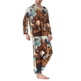 thumbnail image 2 of Lsque Animal Filled Noahs Ark Pattern Long Sleeve Pajama Set for Men - Soft 2-Piece Sleepwear and Loungewear Set with Pockets, Comfy Nightwear-Medium, 2 of 7