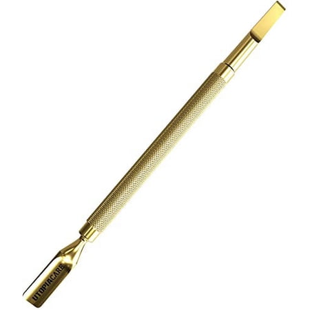 Utopia Care Cuticle Pusher and Spoon Nail Cleaner - Professional Grade Stainless Steel Cuticle Remover and Cutter - Durable Manicure and Pedicure Tool - for Fingernails and Toenails (GOLD)
