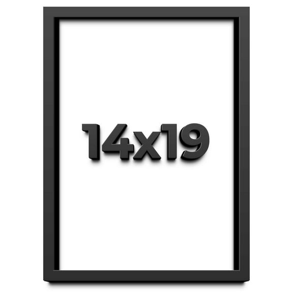 14x19 Shadow Box Frame Black | 1 inches Deep Real Wood Contemporary Shadowbox Display Frame | UV