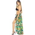 thumbnail image 3 of LA LEELA Women's Sheer Chiffon Bikini Wrap Bathing Suit Sarong Swimwear Cover ups Beach Wraps for Women Pareo One Size Navy, Pineapple Floral, 3 of 5