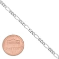 thumbnail image 2 of 3mm Rhodium Plated Flat Figaro Chain Bracelet, 8 inches, 2 of 7