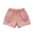 thumbnail image 2 of Zanarzt Toddler Girls Casual Shorts Toddler Baby Girl Shorts Solid Little Girls Shorts Baby Summer Athletic Pants with Drawstring Light Pink,4-5 Years, 2 of 4