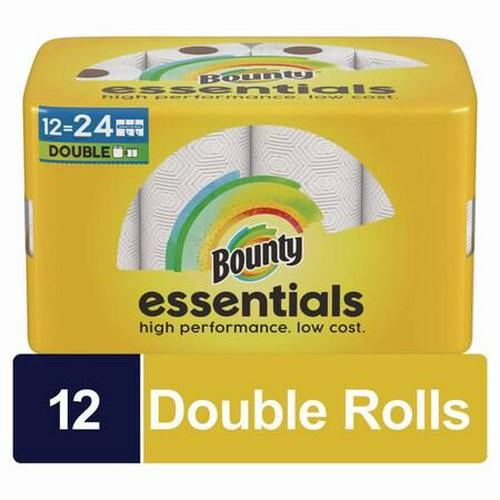 Bounty Essentials Select-A-Size Kitchen Roll Paper Towels, 2-Ply, 108 Sheets/Roll, 12 Rolls/Carton
