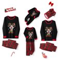 thumbnail image 1 of Pijamas familiares a juego con estampado de alces navideños, camiseta de manga larga y pantalón a cuadros elástico. Conjunto ideal para estar en casa o dormir. Pijama suave., 1 of 10