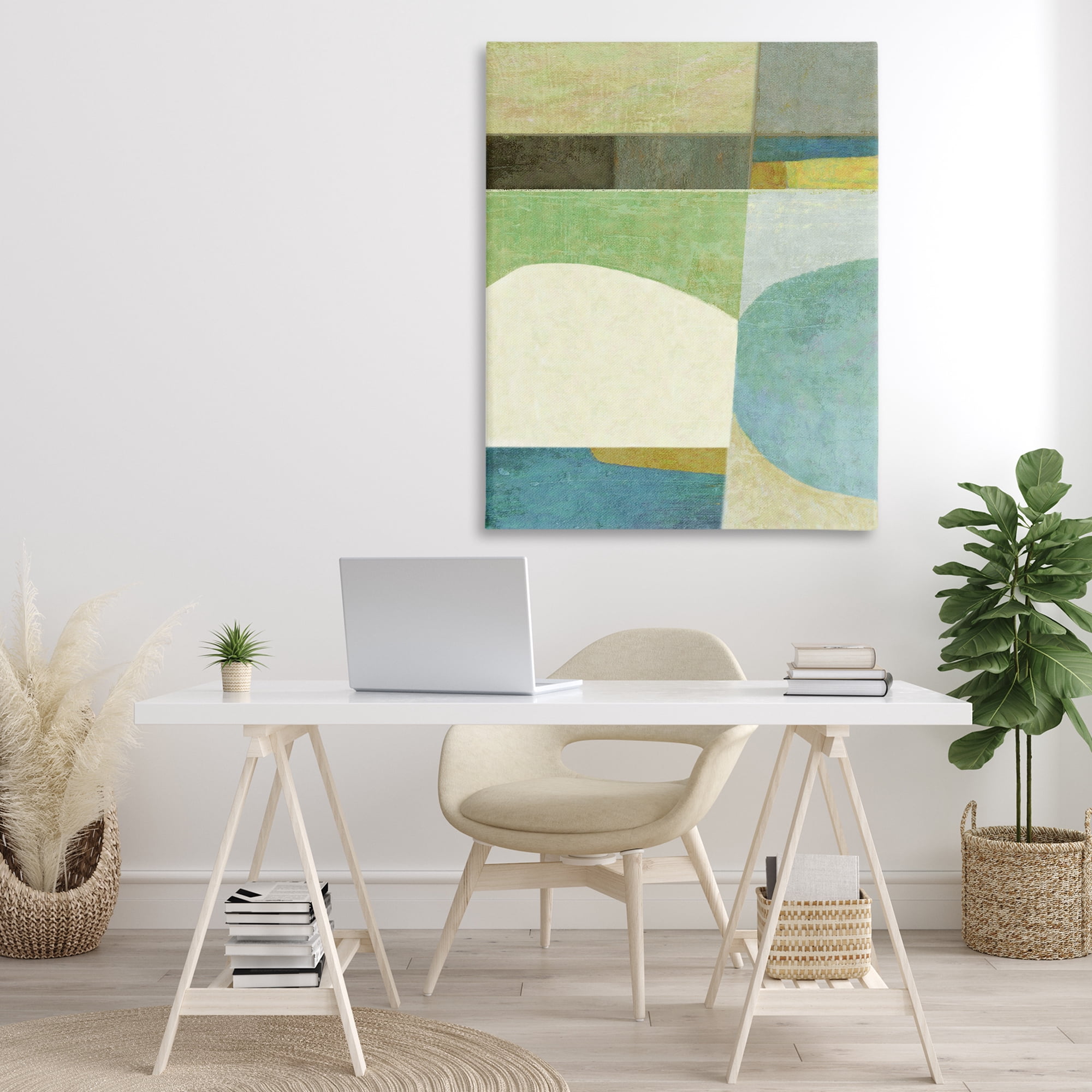 Stupell Industries Subtle Shapes Collage Abstract Painting Gallery Wrapped Canvas Art Print Wall Art, 36 x 48