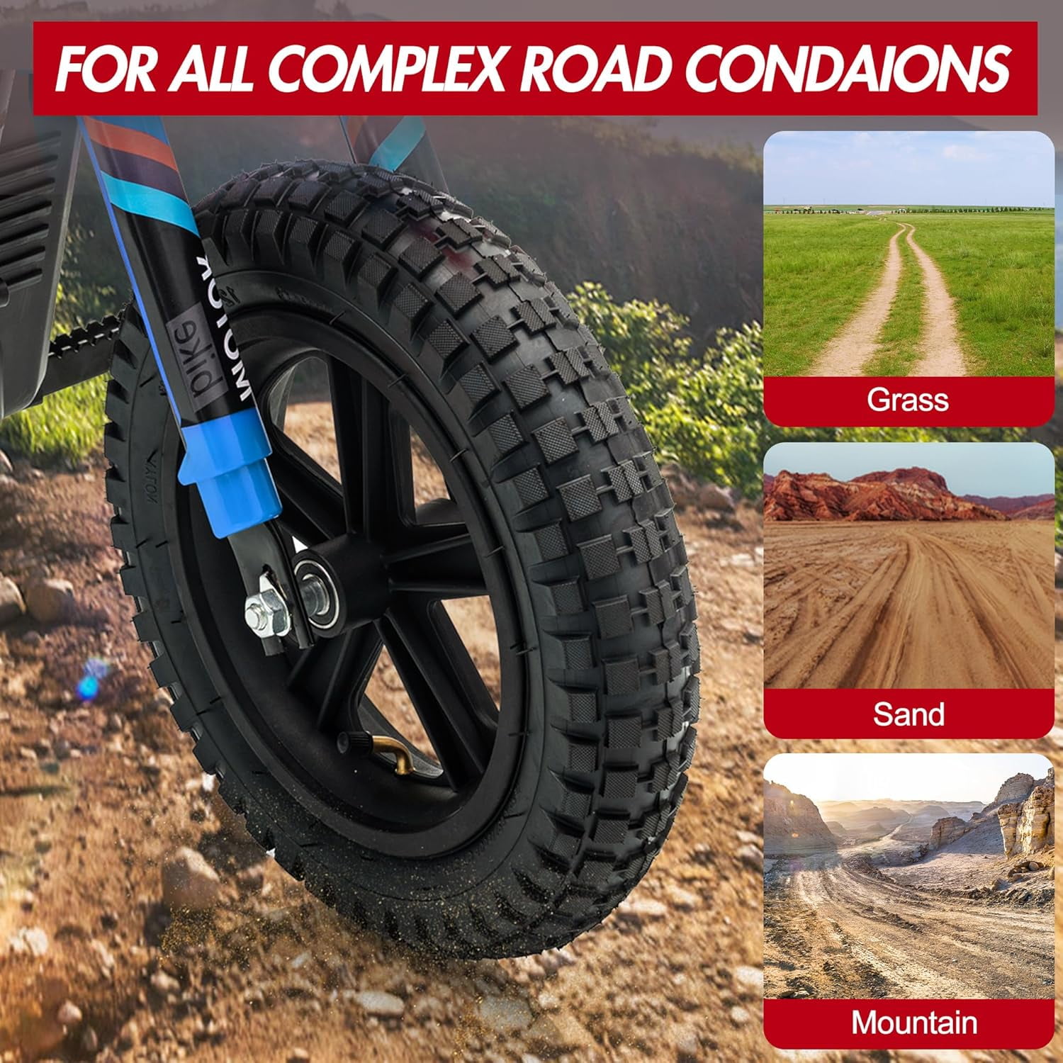 Rugerasy 24V Electric Dirt Bike,Ride on Motorcycle with Rear Wheel Suspension,12 Miles Range,Twist Grip Throttle,Rubber Tire,Birthday & Xmas Gifts,Blue